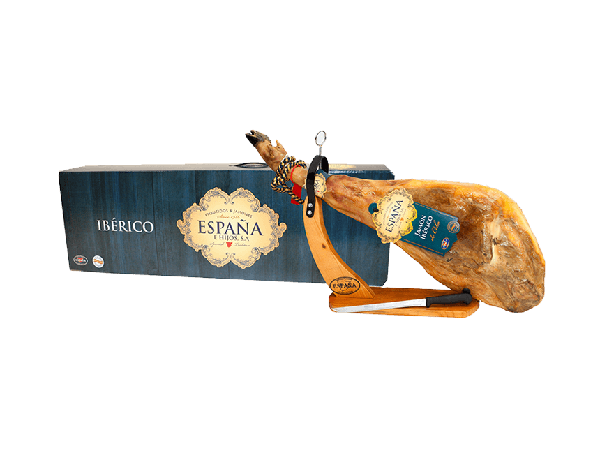 Schinkenkeule Jamón Ibérico de Cebo im Set