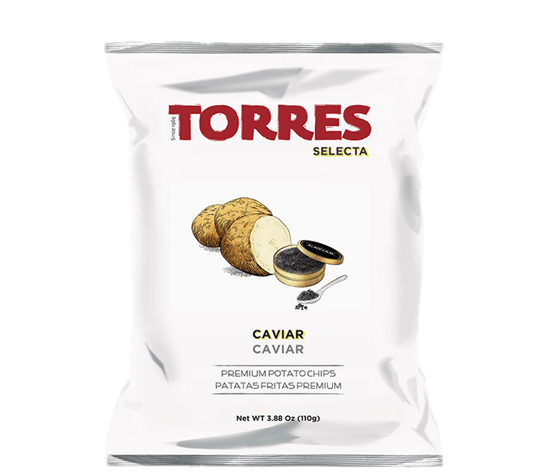 Kartoffelchips mit Kaviar Verpackung