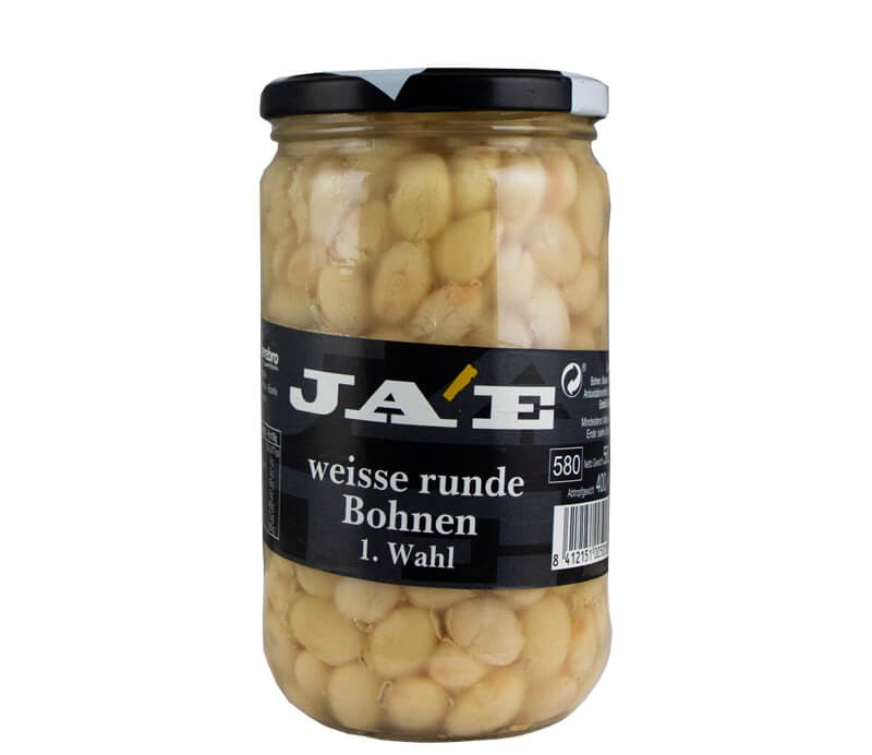 Pochas Blancas Weiße runde Bohnen Glas