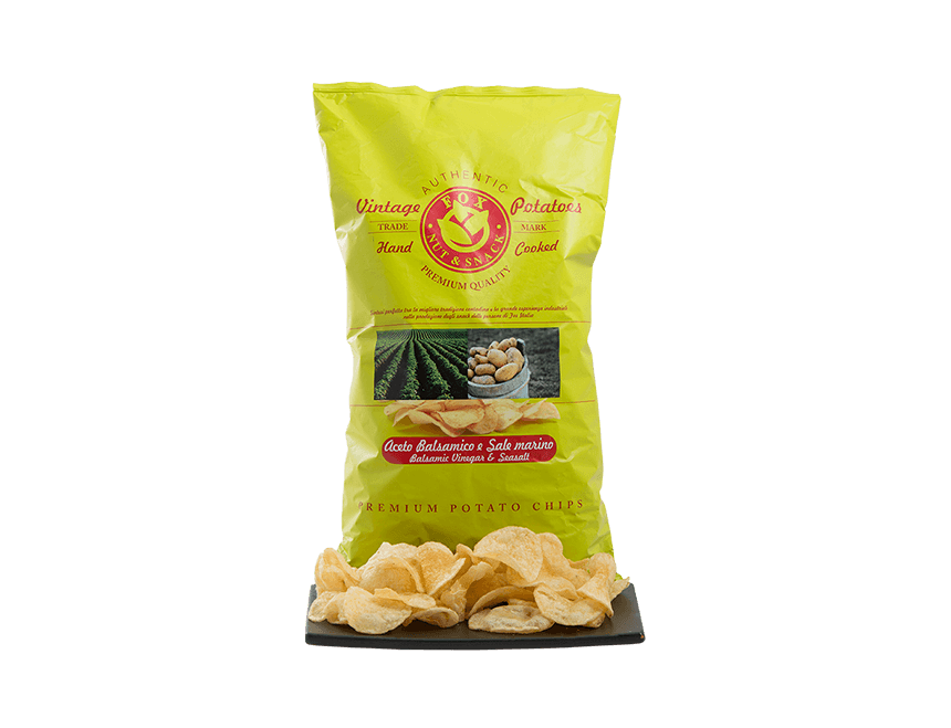 Vintage Kartoffelchips mit Balsamico