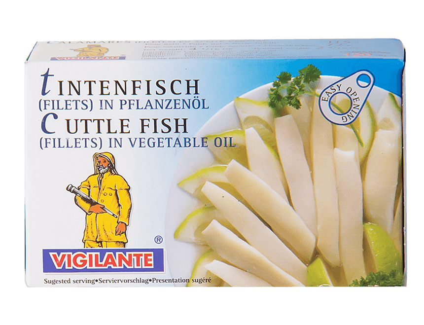 Tintenfischfilet in Pflanzenöl