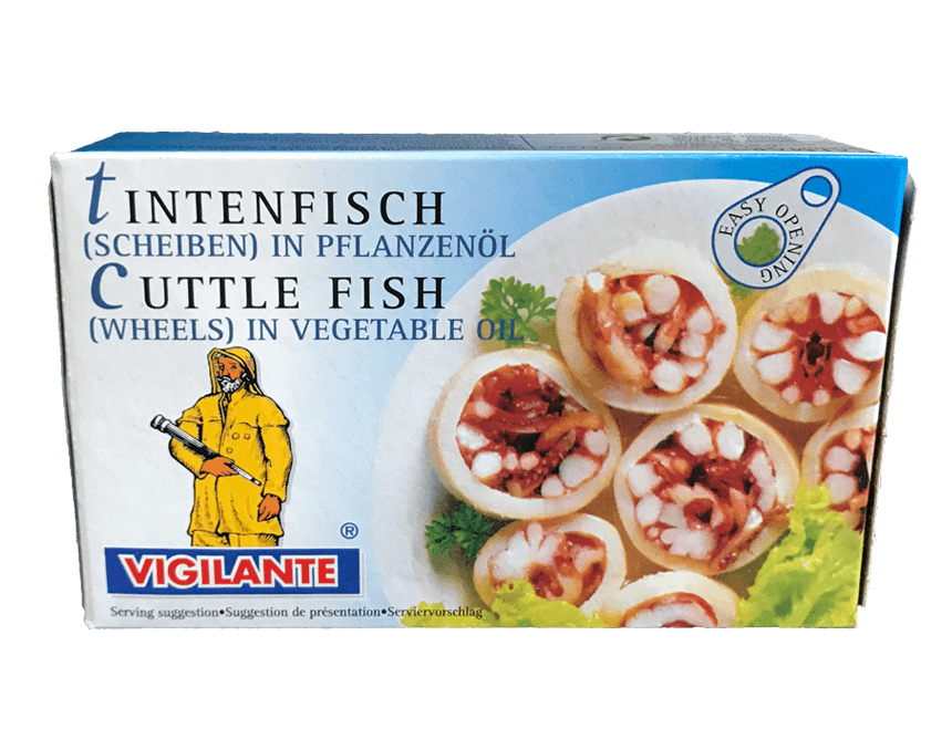 Vigilante Tintenfischscheiben in Pflanzenöl Verpackung