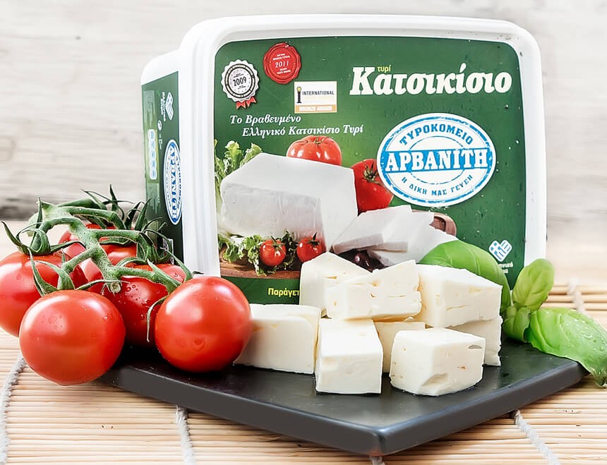 Arvaniti Ziegenkäse am Stück 400g Verpackung