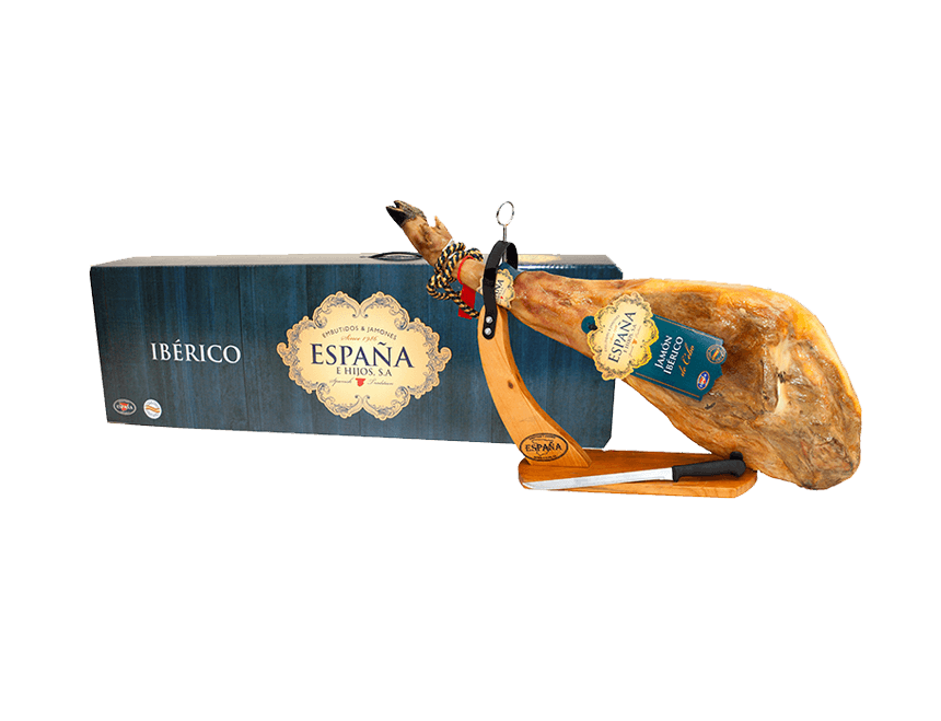 Vorderschinkenkeule Jamón Ibérico de Cebo im Set