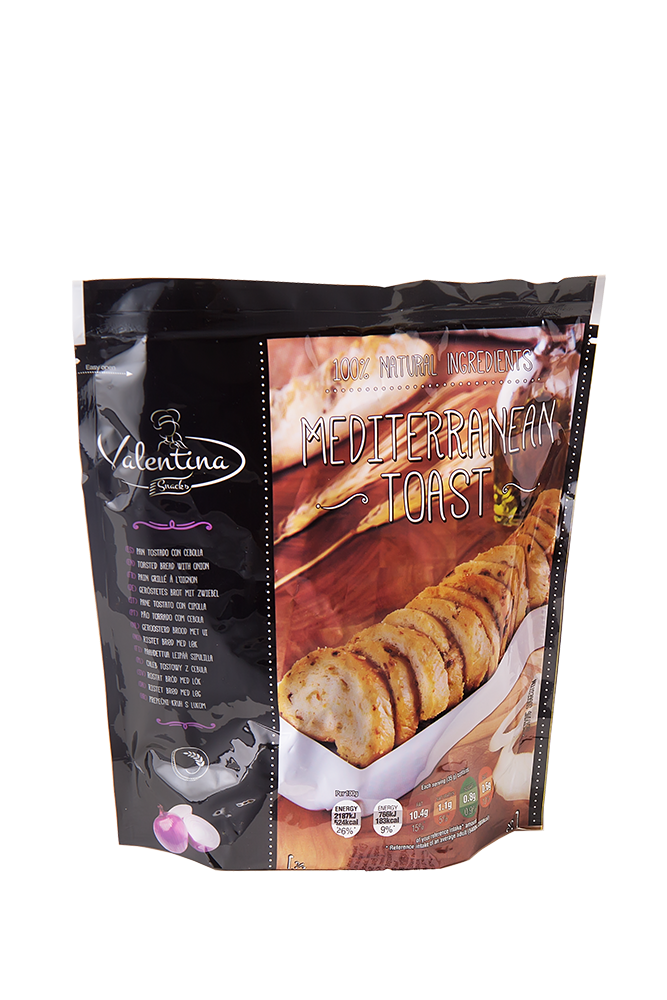 Geröstetet Brot mit Zwiebeln